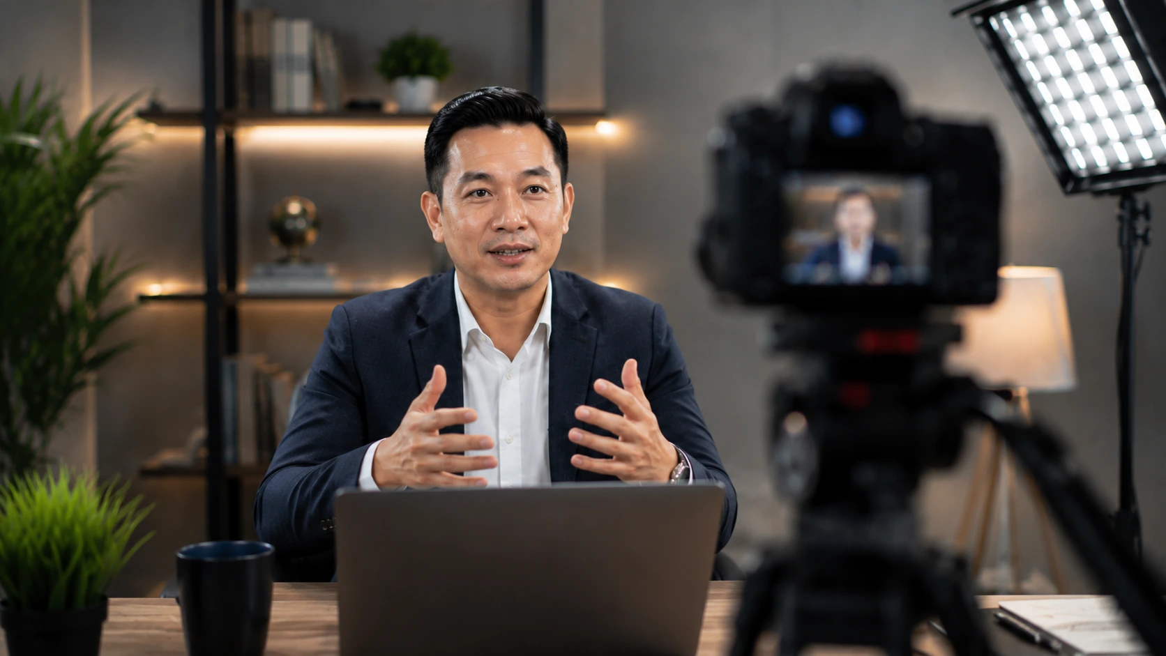 komunikasi virtual saat webinar profesional